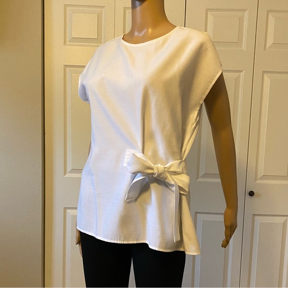 NWT CLUB MONACO Cap Sleeve Blouse M - Picture 3 of 9